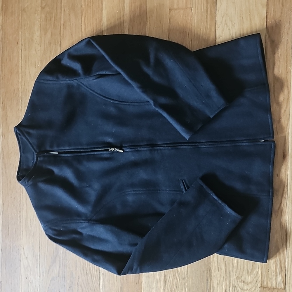 Studio 32 Black Full Zip 100% Wool Jacket Blazer Women's Size 12
